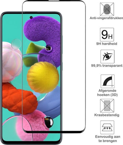 Full Screen Screenprotector Gehard Glas Geschikt Voor Samsung A51