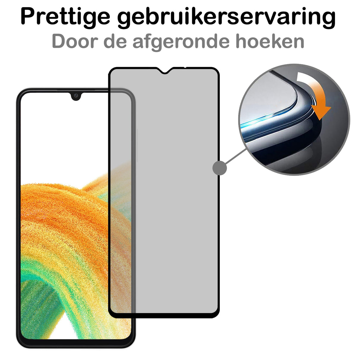 Gehard glas privacy screenprotector voor Samsung Galaxy A33