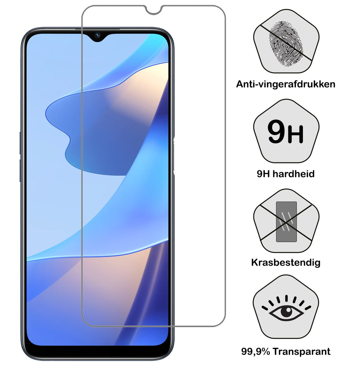 Gehard glazen screenprotector voor OPPO A16