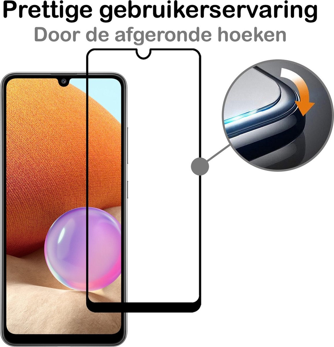 Full Screen Screenprotector Gehard Glas Geschikt Voor Samsung A32 5G