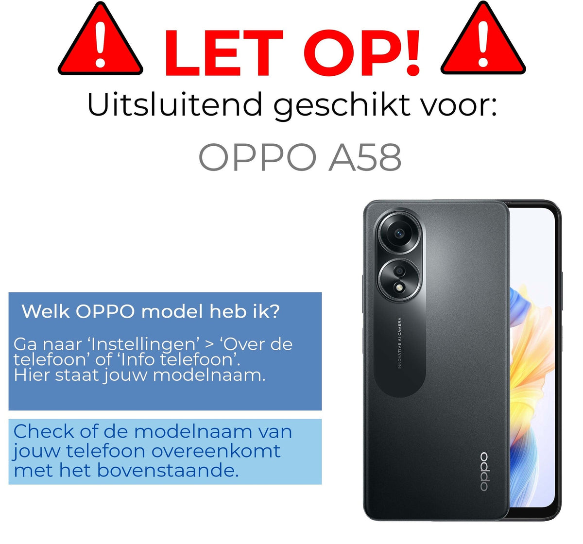 Gehard glazen privacy screenprotector voor OPPO A58