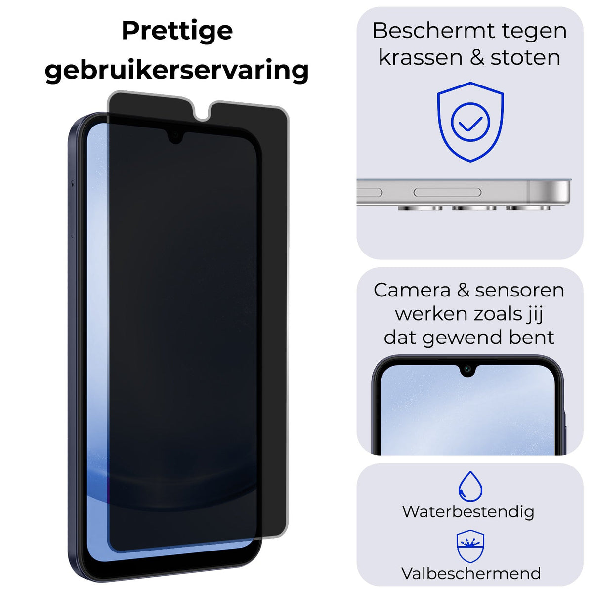 Privacy screenprotector van gehard glas voor Samsung A25