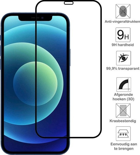 Full screen screenprotector van gehard glas voor iPhone 12 Pro Max