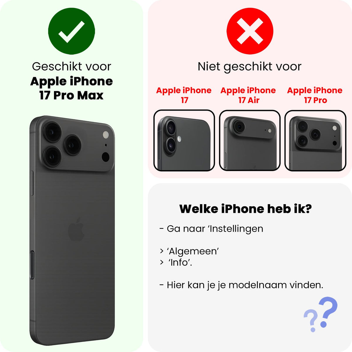 Gehard glazen screenprotector met installatieframe voor iPhone 17 Pro Max