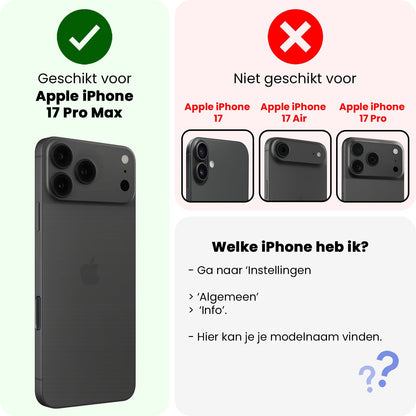 Gehard glazen screenprotector met installatieframe voor iPhone 17 Pro Max