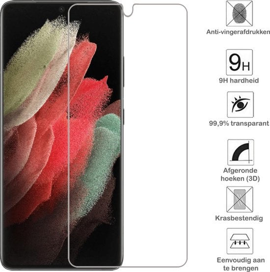 Glazen screenprotector met anti-kras bescherming voor Samsung S21 Ultra