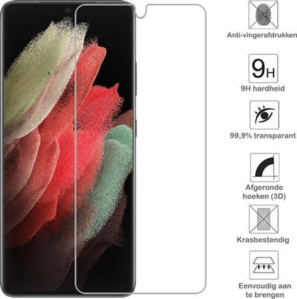 Glazen screenprotector met anti-kras bescherming voor Samsung S21 Ultra