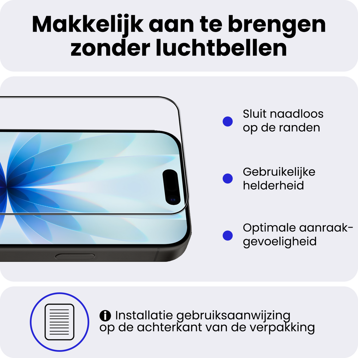 Screenprotector van gehard glas voor iPhone 17 met zwarte randen
