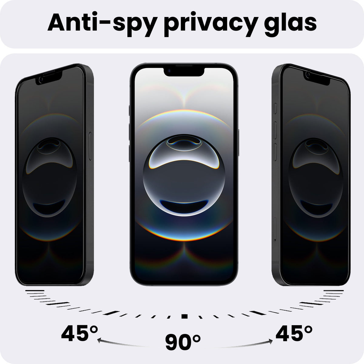 Glazen privacy screenprotector voor iPhone 16e met antikraslaag