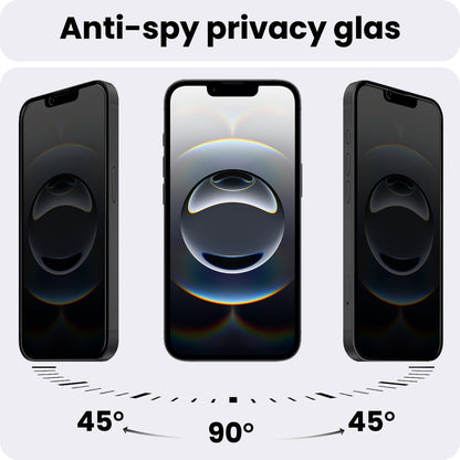 Glazen privacy screenprotector voor iPhone 16e met antikraslaag