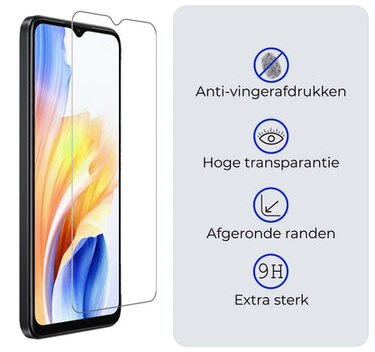 Gehard glazen screenprotector voor OPPO A18 met krasbescherming