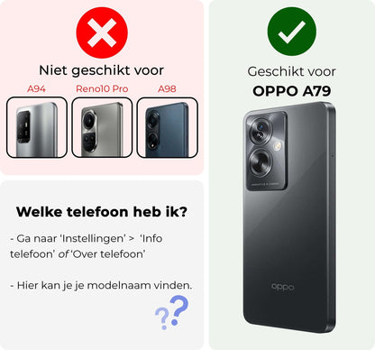Full screen screenprotector van gehard glas voor OPPO A79