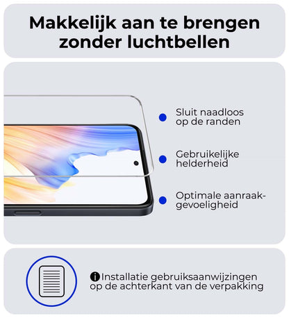 Gehard glazen screenprotector voor OPPO A58 met antikraslaag