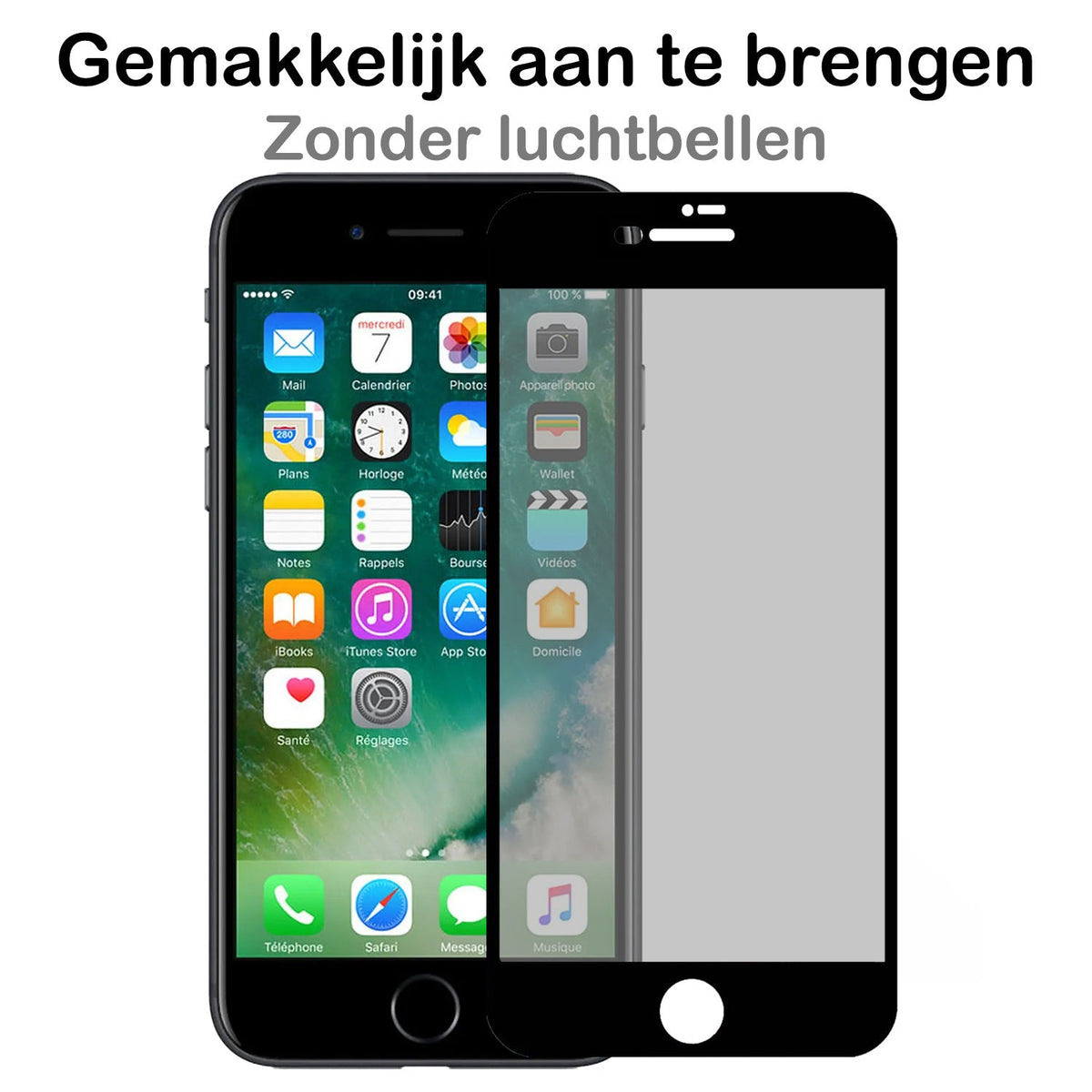 Gehard glazen privacy screenprotector voor iPhone 7