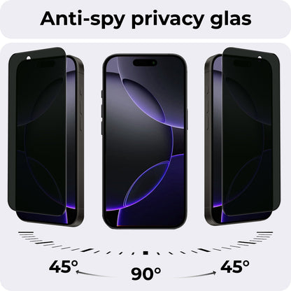 Glazen privacy screenprotector voor iPhone 16 Pro