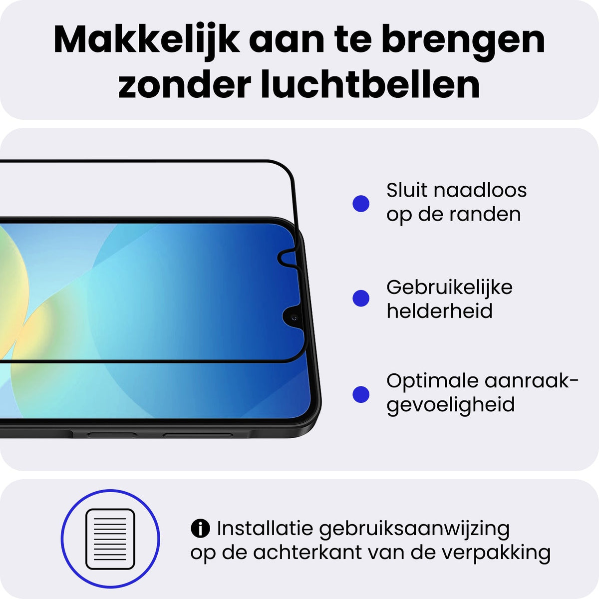 Gehard Glazen Screenprotector met Zwarte Randen voor Samsung A26