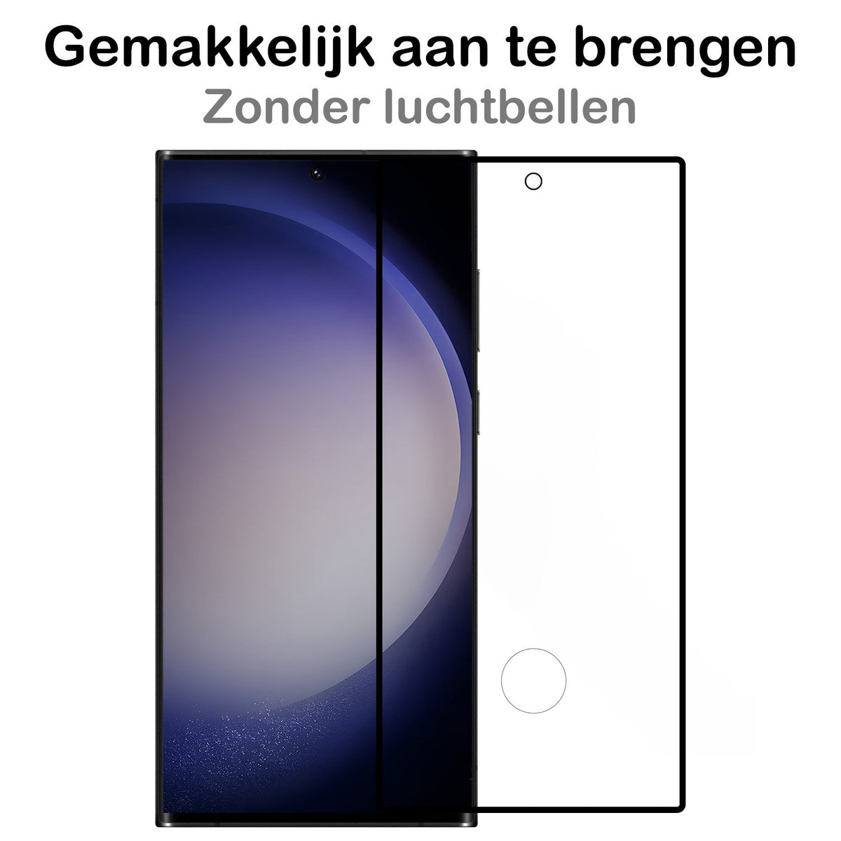 Gehard glazen screenprotector met zwarte randen