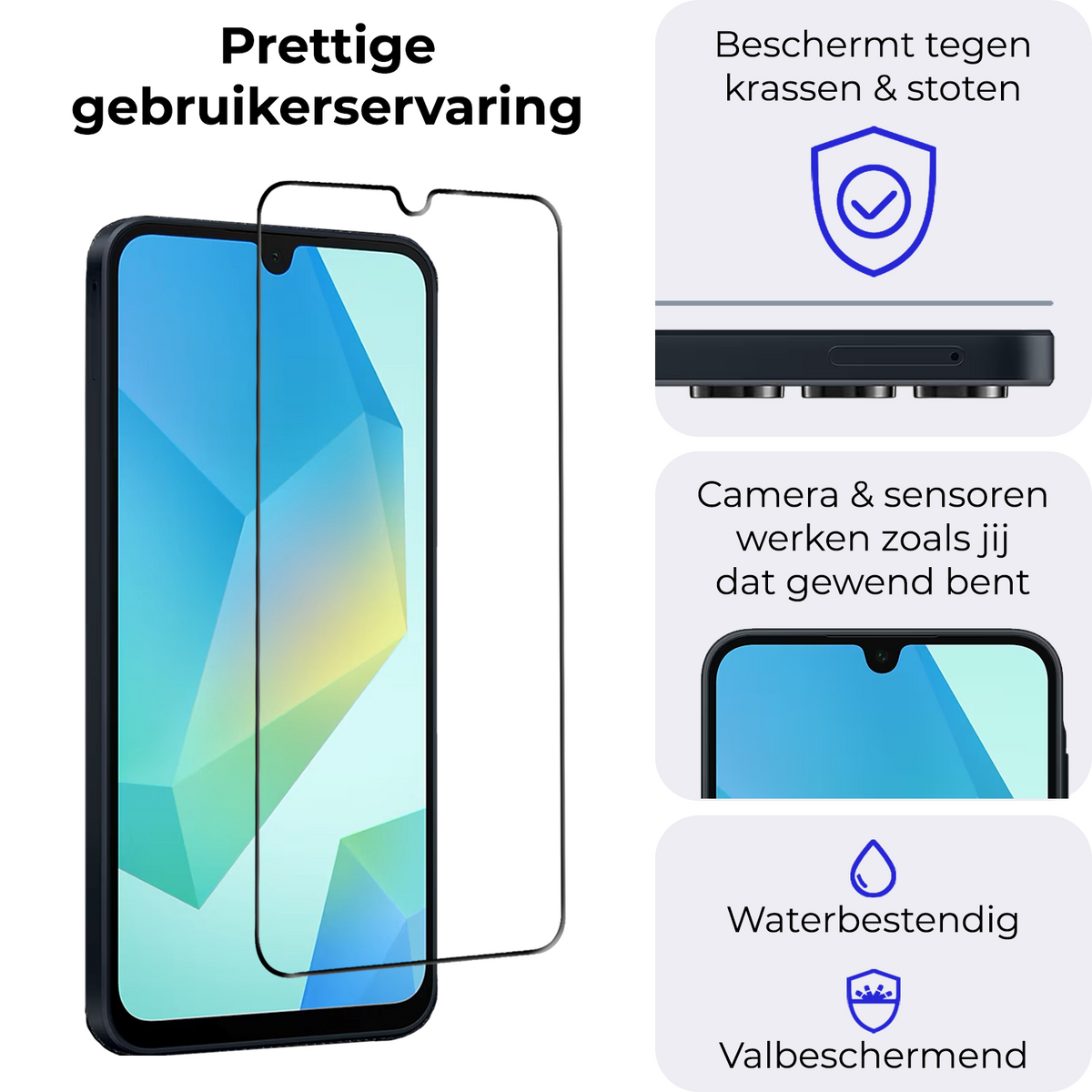 Gehard Glazen Full Screen Screenprotector voor Samsung Galaxy A16