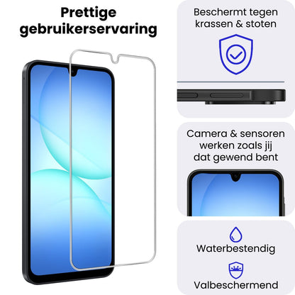 Gehard Glas Screenprotector met Krasbestendige Laag Geschikt voor Samsung Galaxy A17