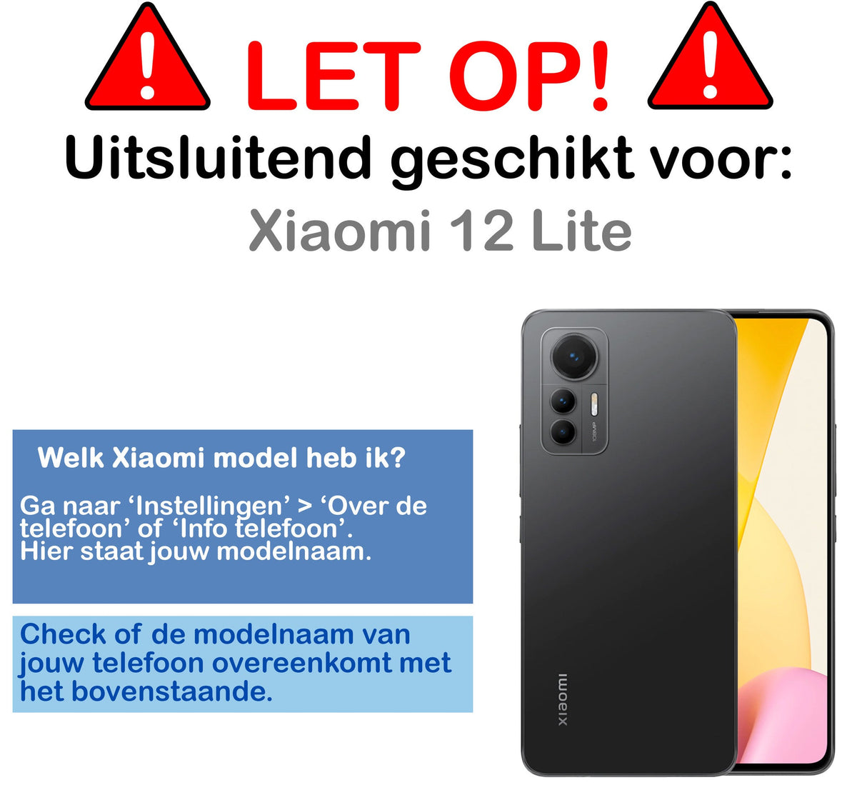 Full cover screenprotector van gehard glas voor Xiaomi 12 Lite