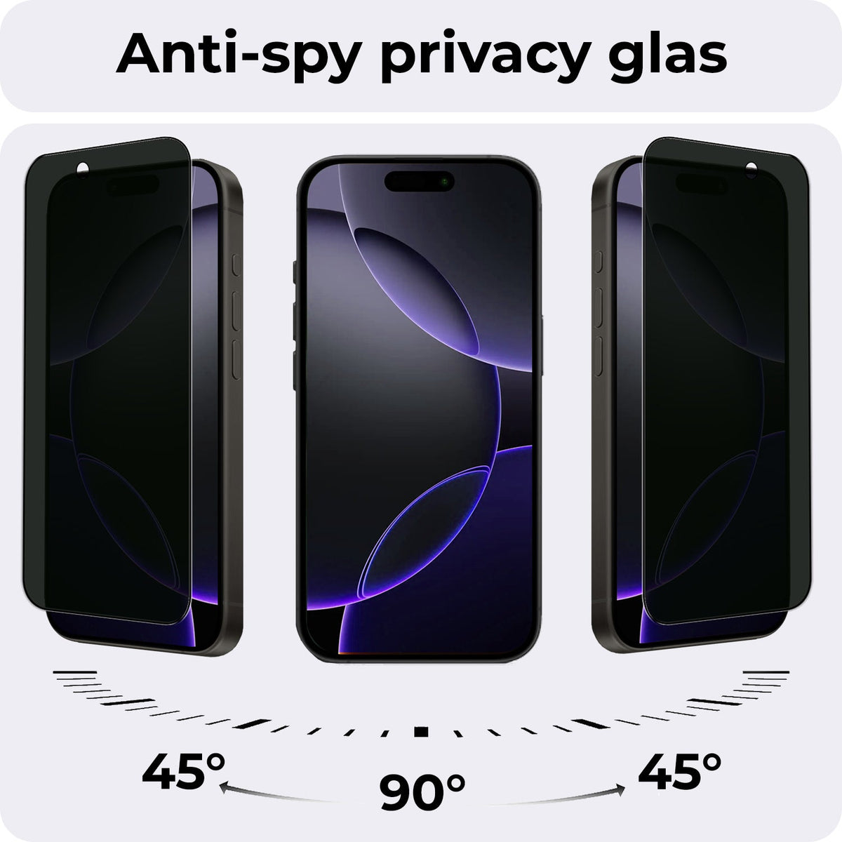 Gehard glazen screenprotector met privacyfilter voor iPhone 16 Pro Max