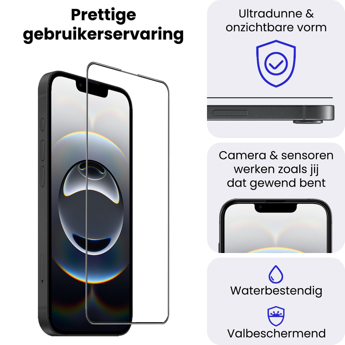 Flexibele glazen screenprotector met installatieframe voor iPhone 16e