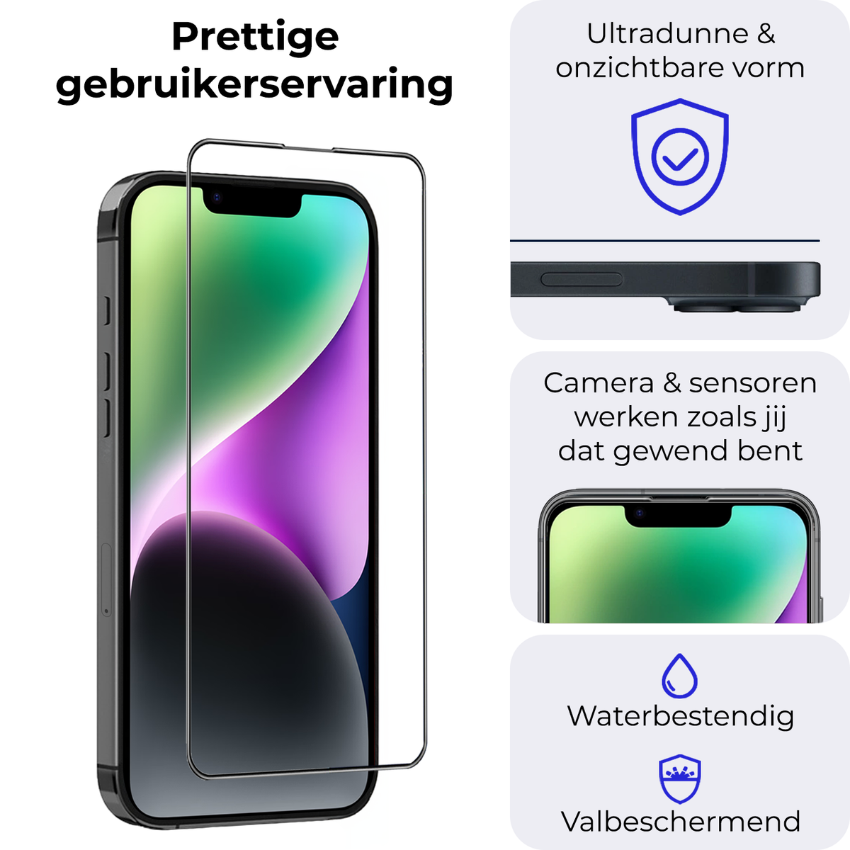 Flexibele glazen screenprotector voor iPhone 14 Pro Max met installatieframe