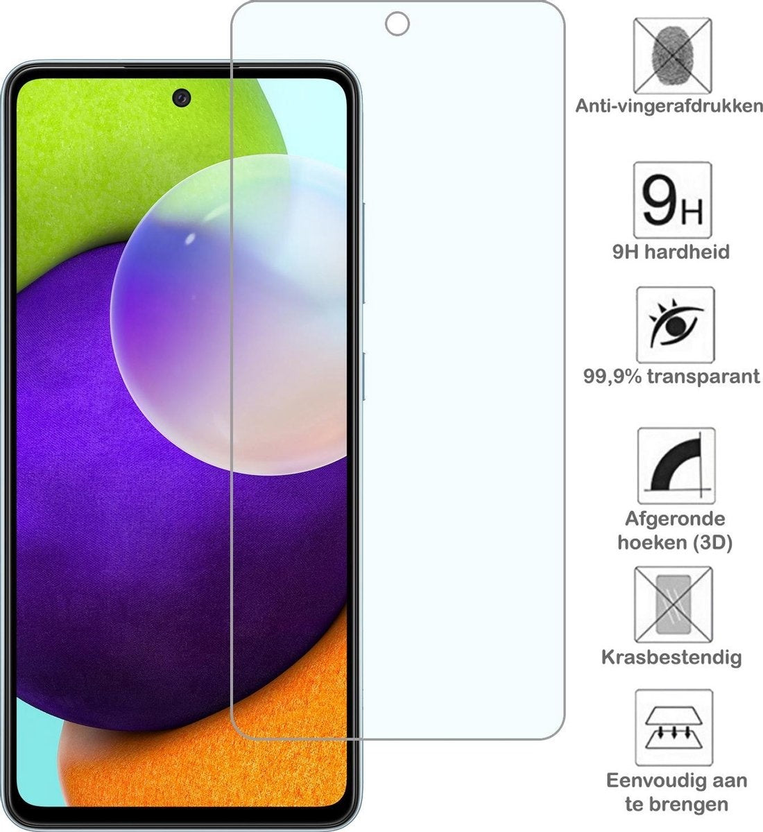 Gehard glazen screenprotector met krasbestendige bescherming voor Samsung A52