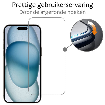 Glazen screenprotector voor iPhone 15 Pro met anti-kraslaag