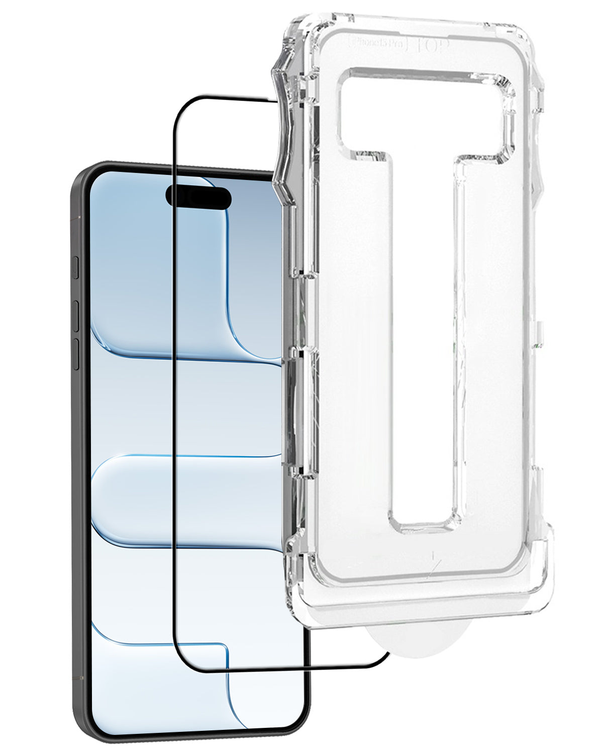 Flexibele glazen screenprotector met installatieframe voor iPhone Air