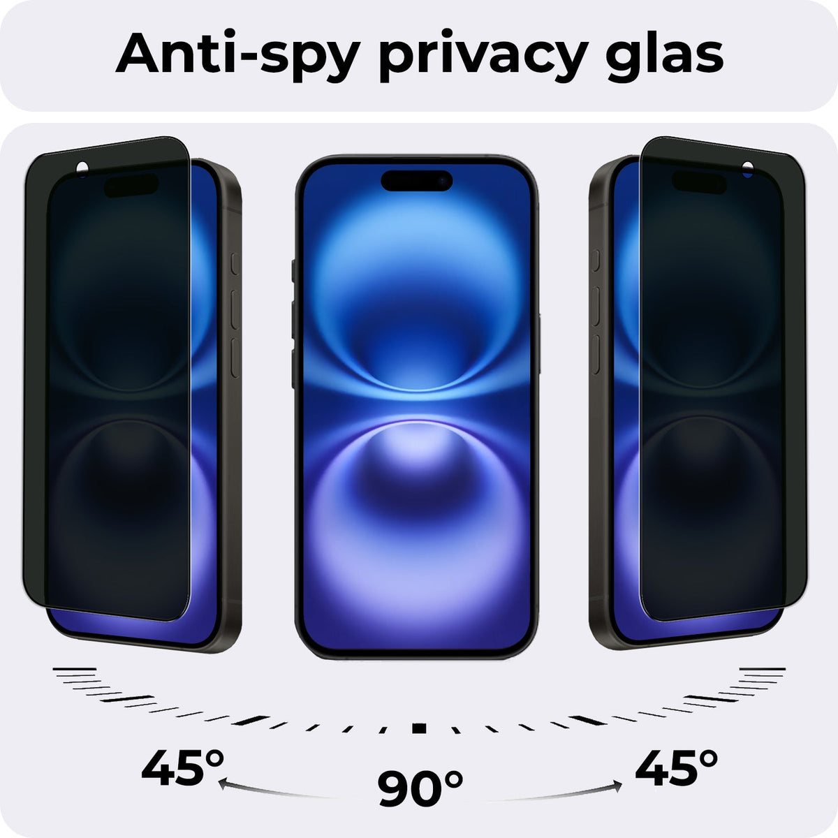 Screenprotector van gehard glas met privacyfilter voor iPhone 16 Plus