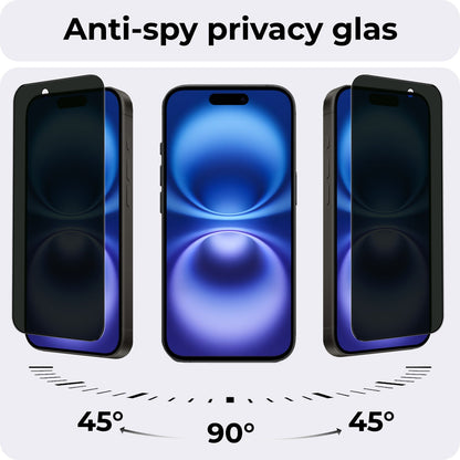 Screenprotector van gehard glas met privacyfilter voor iPhone 16 Plus