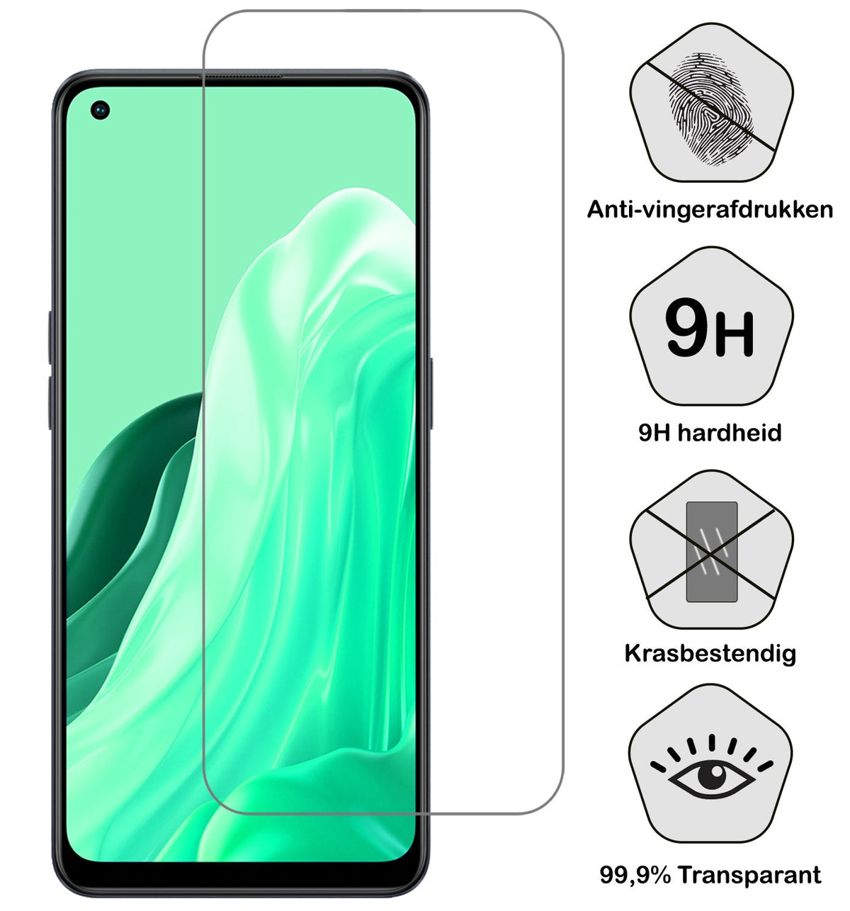 Gehard glazen screenprotector voor OPPO Reno 7 met krasbescherming