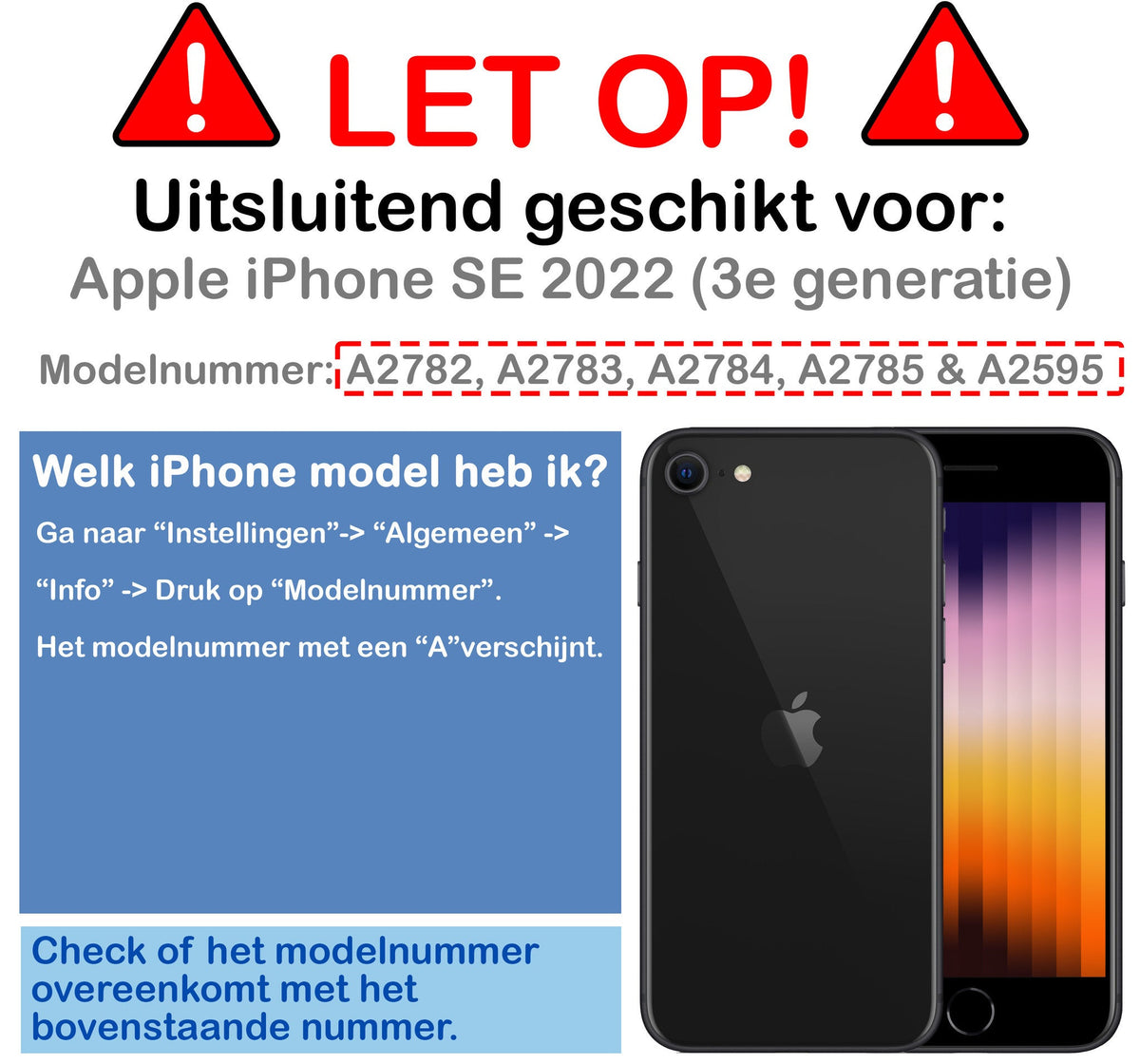 Full screen screenprotector van gehard glas voor iPhone SE 2022