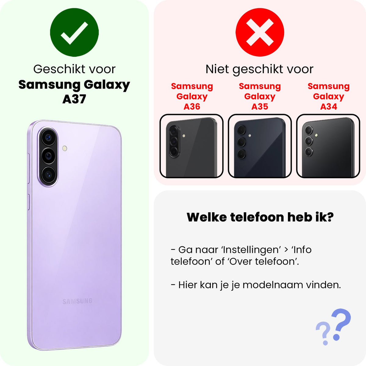 Gehard Glas Screenprotector met Krasbescherming Geschikt voor Samsung A37