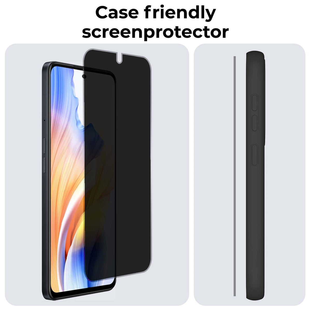 Privacy screenprotector van gehard glas voor OPPO A98