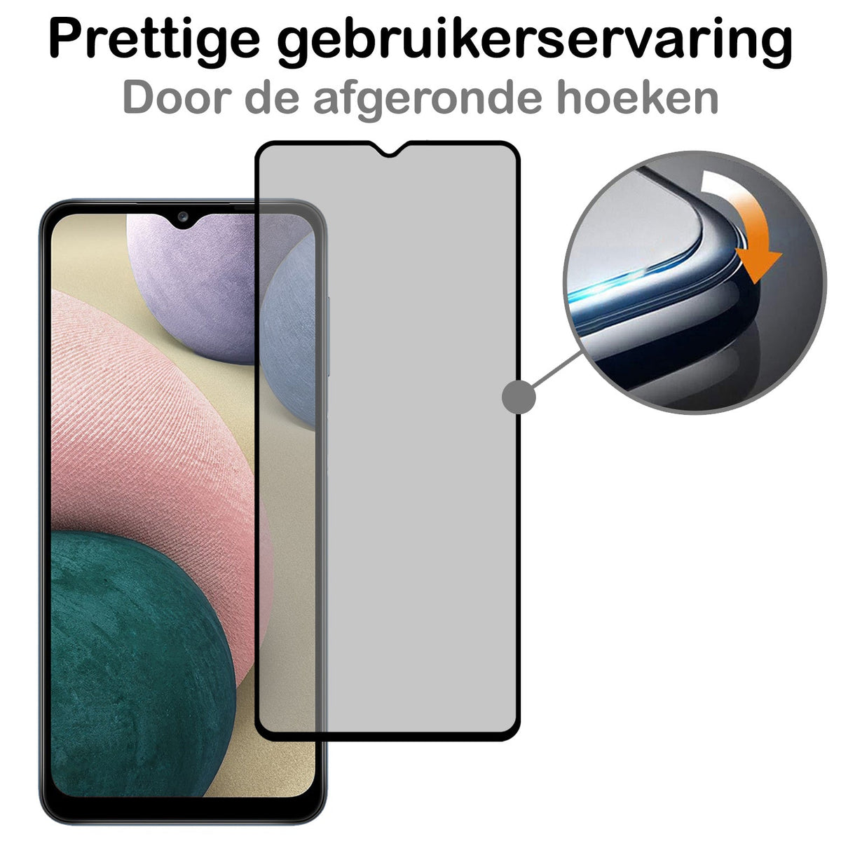Privacy screenprotector van gehard glas voor Samsung Galaxy A12