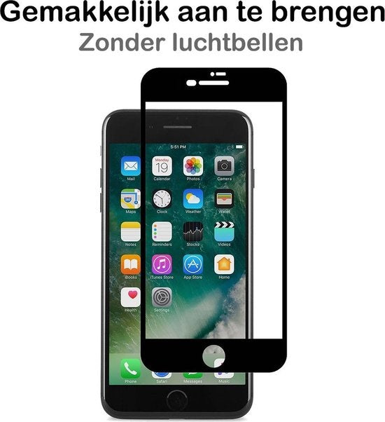 Screenprotector van gehard glas met zwarte randen voor iPhone SE 2020