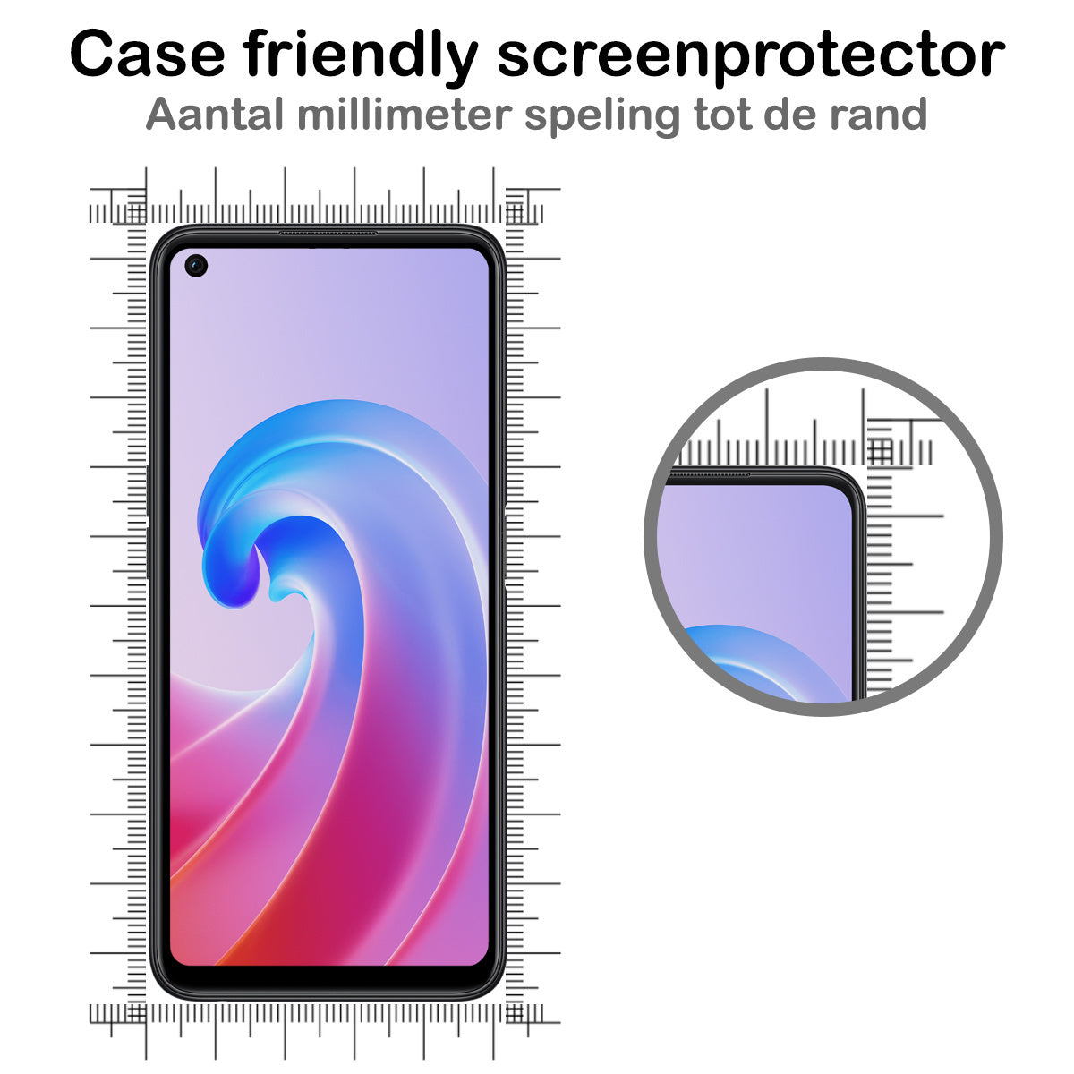 Screenprotector van gehard glas voor OPPO A96 met zwarte randen