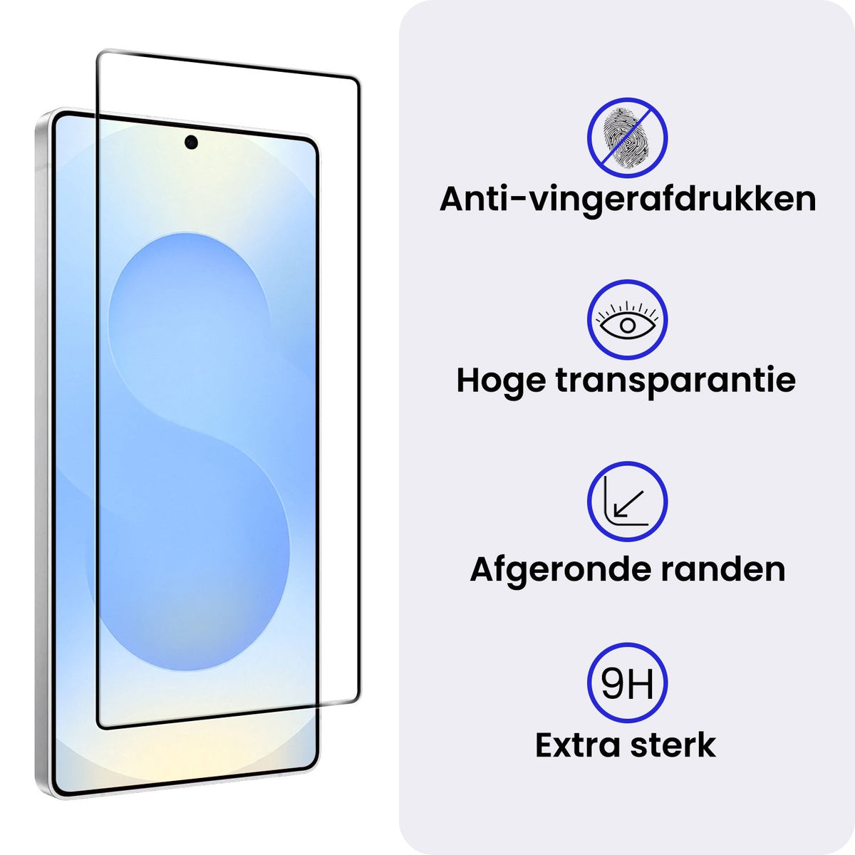 Gehard glazen screenprotector met zwarte randen voor Samsung S25 Ultra