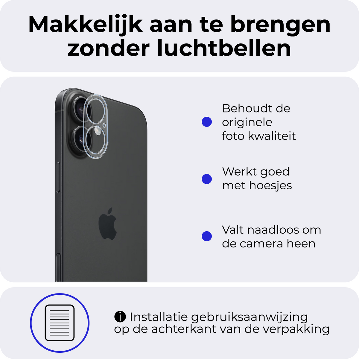 Gehard glazen camera screenprotector voor iPhone 16
