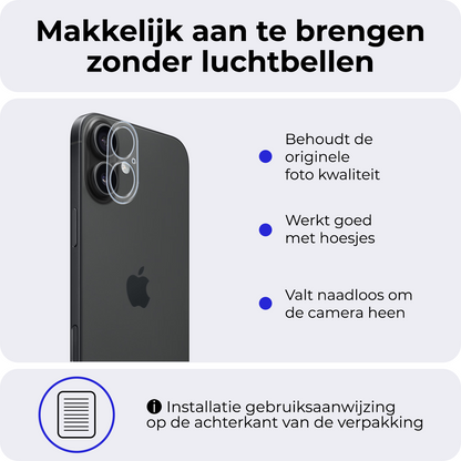 Gehard glazen camera screenprotector voor iPhone 16