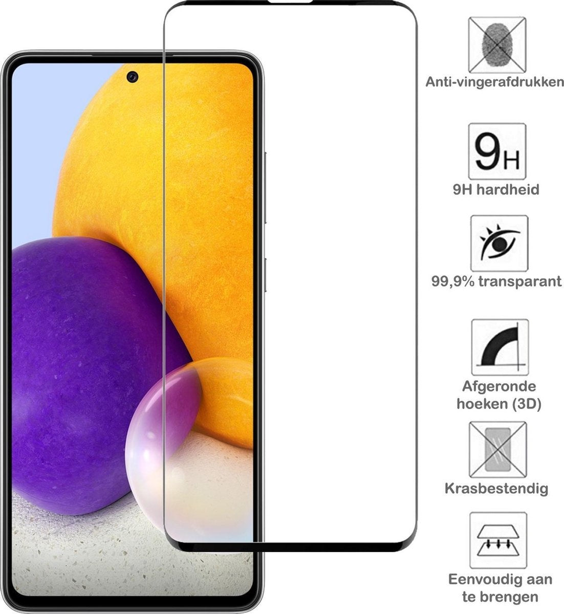 Gehard Glazen Screenprotector met Zwarte Randen