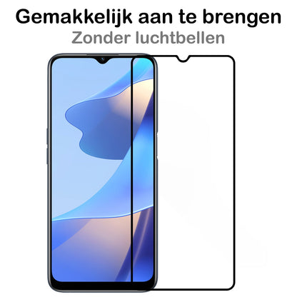 Full screen screenprotector van gehard glas voor OPPO A16