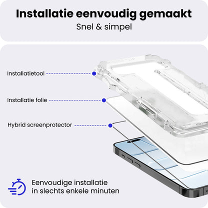 Flexibele glazen screenprotector met installatieframe voor iPhone Air