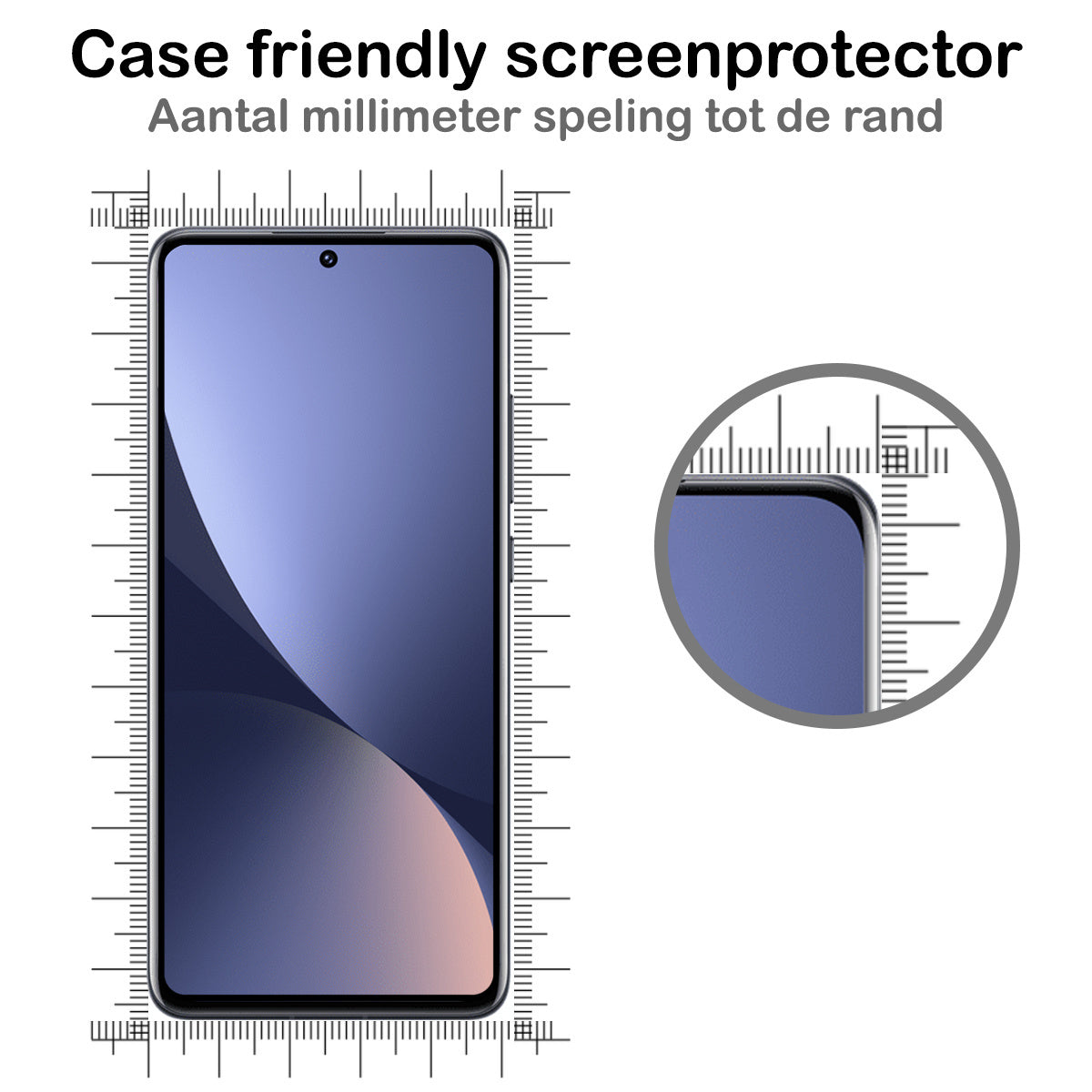 Gehard glazen screenprotector met zwarte randen