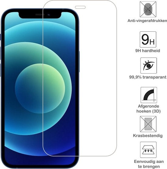 Gehard glazen screenprotector met volledige dekking voor iPhone 12 Pro