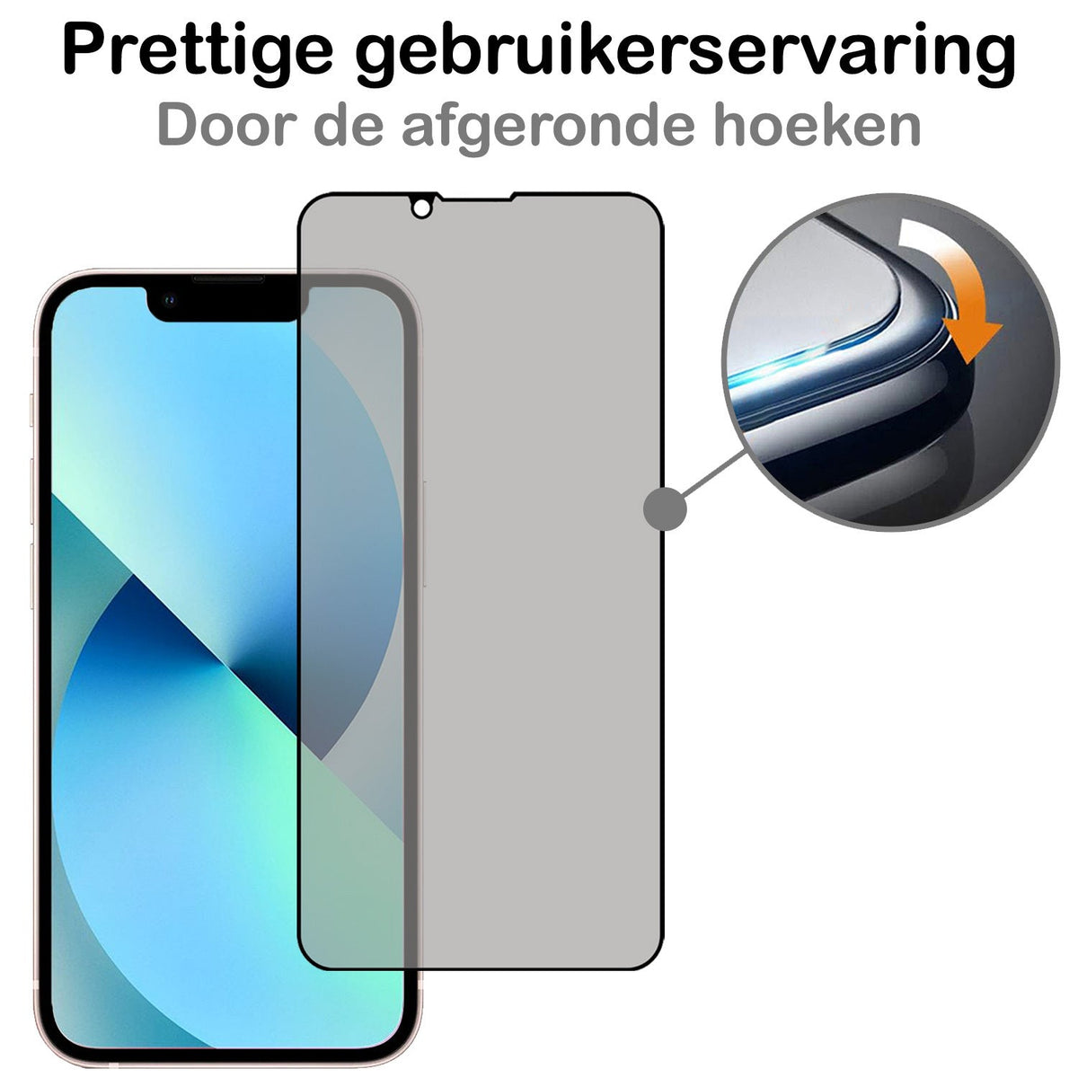 Gehard glazen privacy screenprotector voor iPhone 13