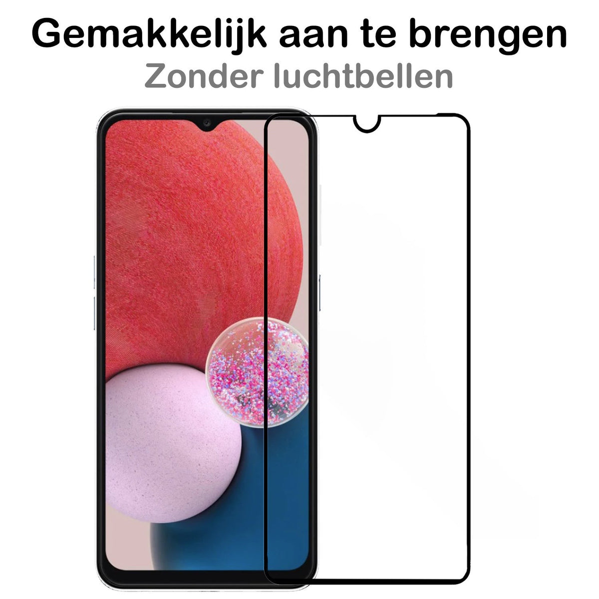 Screenprotector van gehard glas met zwarte randen