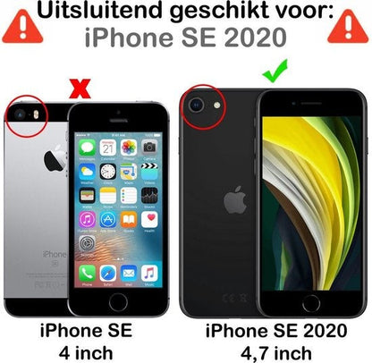 Screenprotector van gehard glas met zwarte randen voor iPhone SE 2020